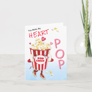 Carte Amour de pop-corn drôle