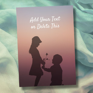 Carte Amour de Silhouette de Coucher de Soleil, Amitié, 