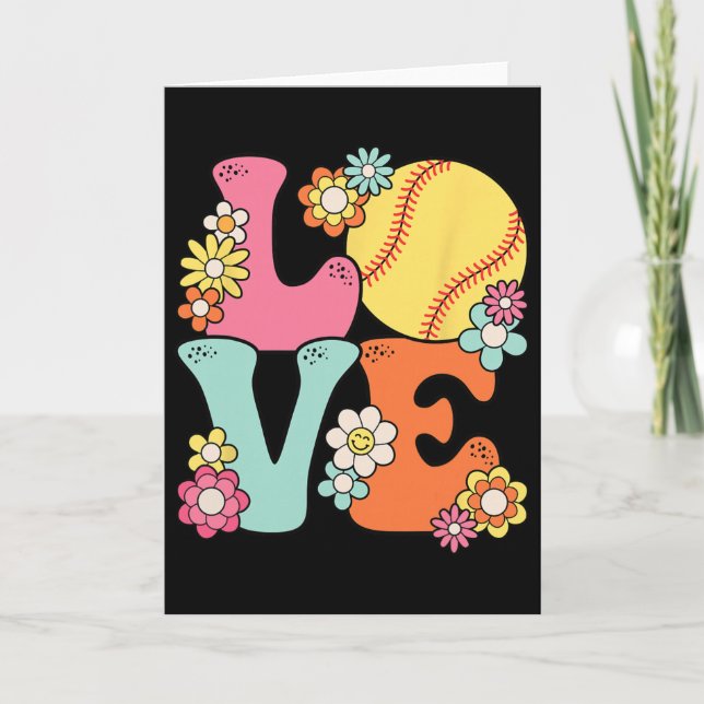 Carte Amour de softball Mignonne Amoureuse de softball F (Devant)