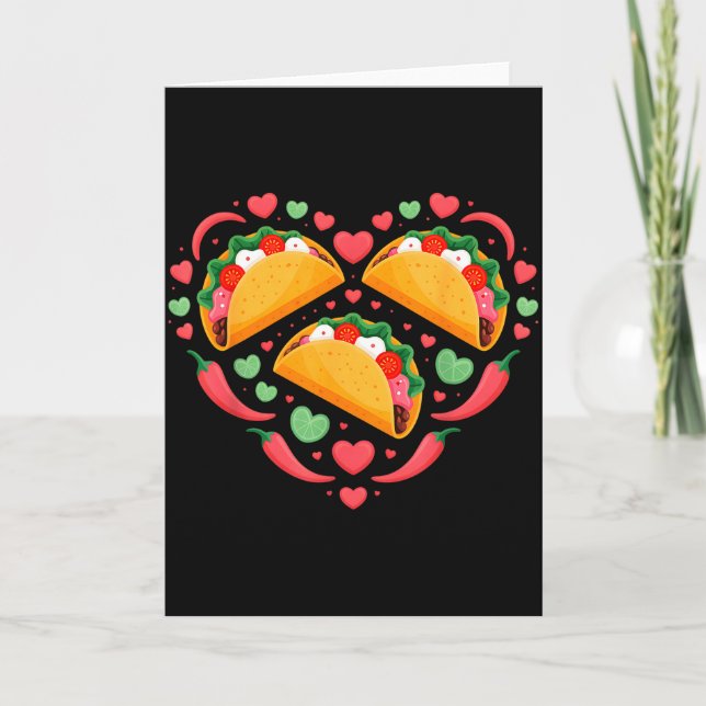 Carte Amour de tacos drôle Saint-Valentin nourriture mex (Devant)