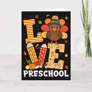 Carte Amour de Thanksgiving Enseignant de maternelle Din