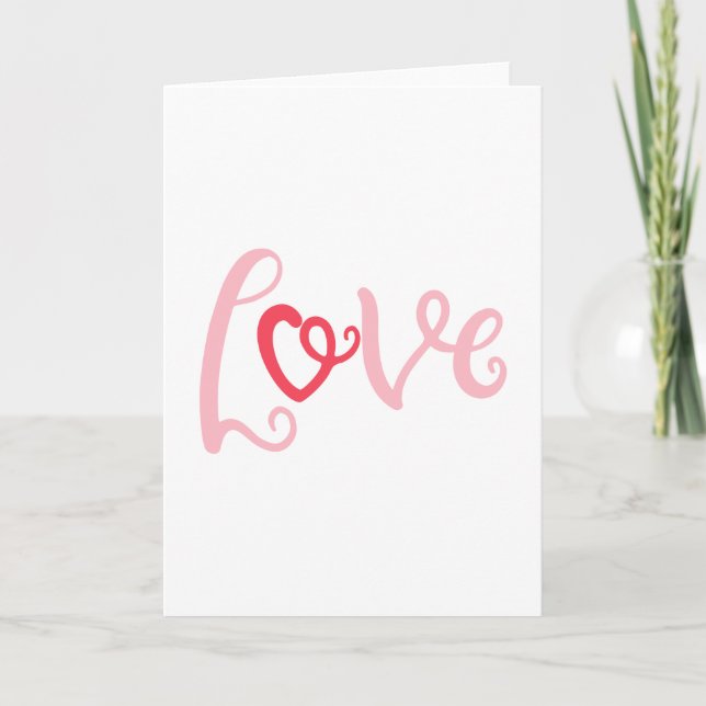 Carte Amour Design Avec Un Mot D'Amour Sur Il Pour Les A (Devant)