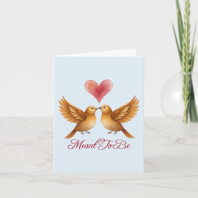 Carte Amour d'oiseaux destinés à être pour la Saint Vale (Devant)