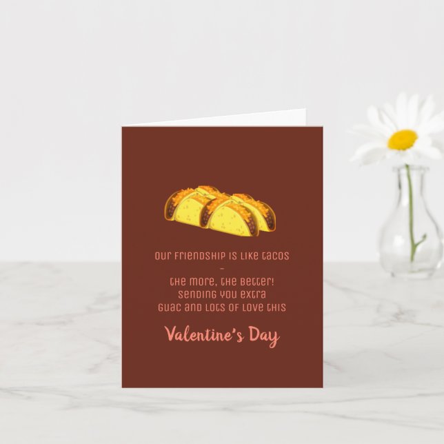 Carte Amour drôle et tacos pour la Saint-Valentin (Petite plante)