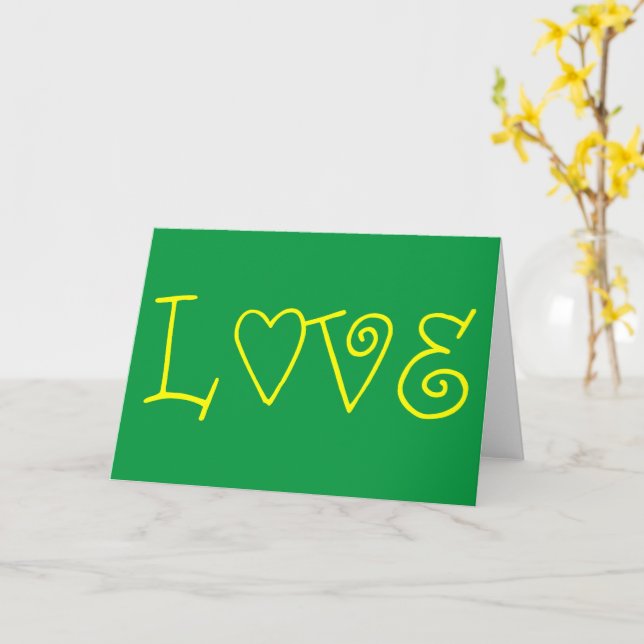 Carte AMOUR en jaune (Fleur jaune)