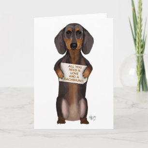 Carte Amour et Dachshund