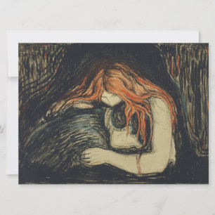 Carte Amour et douleur (Le Vampire) (par Edvard Munch)