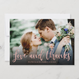 Carte Amour Et Remerciements Rose Gold Photo Mariage Mer