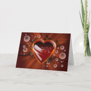 Carte Amour et romance, coeur vectoriel avec bulles liné