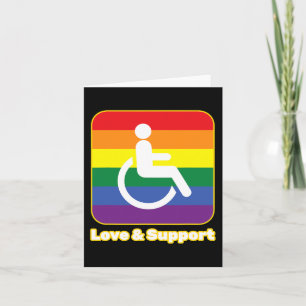 Carte Amour et soutien personne arc-en-ciel avec handica