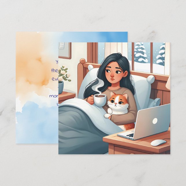 Carte Amour et soutien pour quelqu'un souffrant d'une ma (Devant / Derrière)