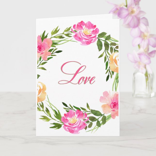 Carte Amour Fleur Wreath Fête des Mères (Orchidée)