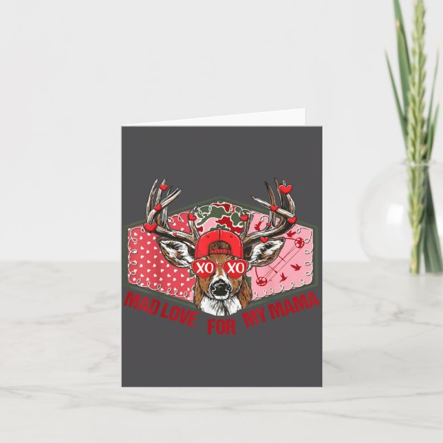 Carte Amour fou rétro pour mes garçons chasseurs de cerf (Devant)