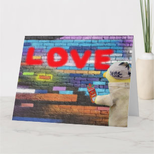 Carte Amour Graffiti art mural.