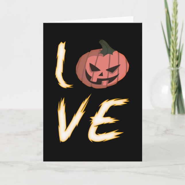 Carte Amour Halloween Citrouille effrayant cadeau (Devant)
