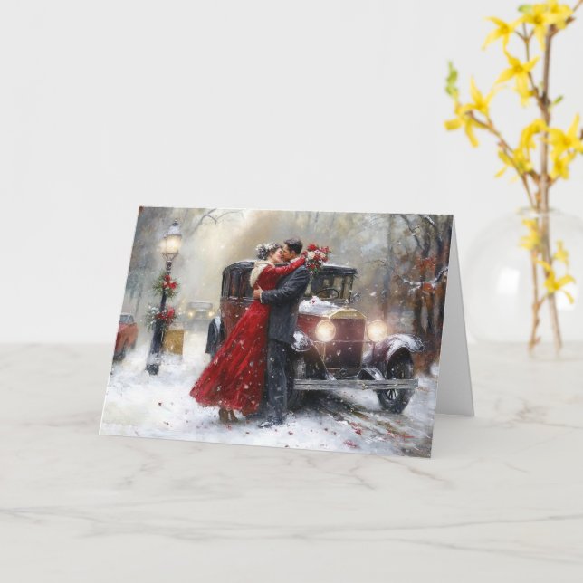 Carte Amour intemporel en hiver Saint Valentin (Fleur jaune)