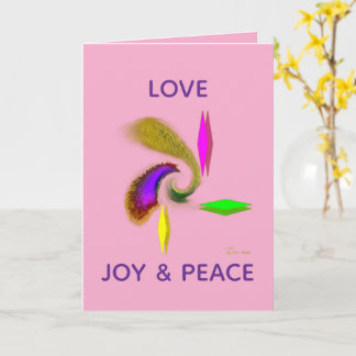 Carte « AMOUR, JOIE, PAIX » (Personnaliser) 5 x 7 