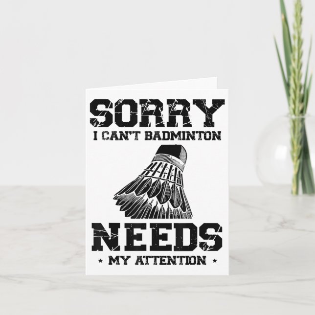 Carte Amour Joueur Badminton Amour Shuttle Design (Devant)