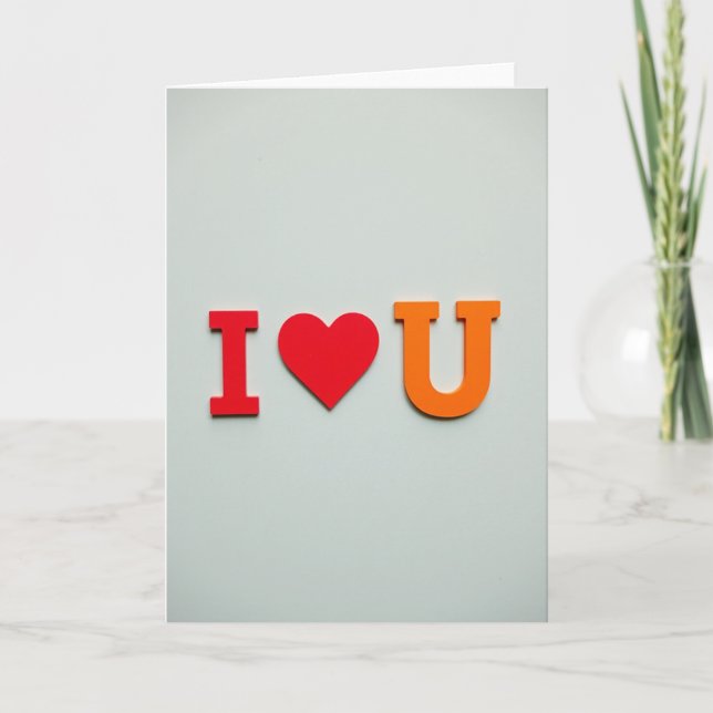 Carte Amour Lettres Bloc Romantiques Mate (Devant)