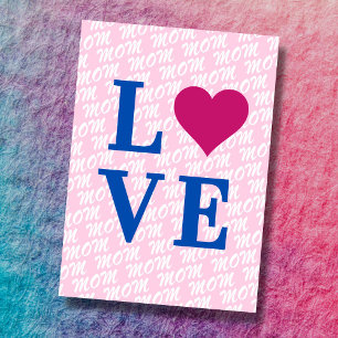 Carte AMOUR maman mère moderne élégant nous t'aimons mam