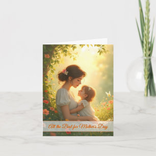Carte Amour maternel tendre dans la lumière florissante