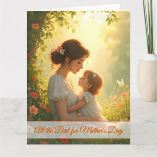 Carte Amour maternel tendre dans la lumière florissante