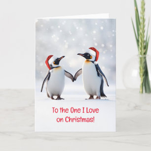Carte Amour Noël vacances à celui que j'aime les pingoui
