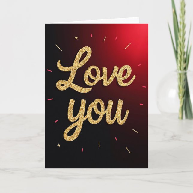 Carte Amour Or Romantique (Devant)