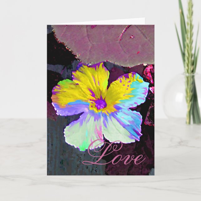 Carte Amour peint de fleur sauvage (Devant)