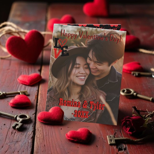 Carte AMOUR personnalisé avec photo et messages personna (Personalized LOVE with Custom Photo & Messages Card)