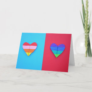 Carte Amour Pop Art Twin Saint-Valentin Cœurs Arc-en-Cie