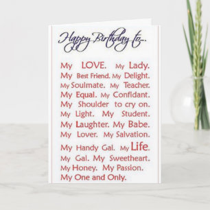 CARTE "AMOUR REMPLIE" POUR "MON AMOUR"
