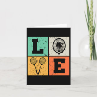 Carte Amour rétro Badminton Lover