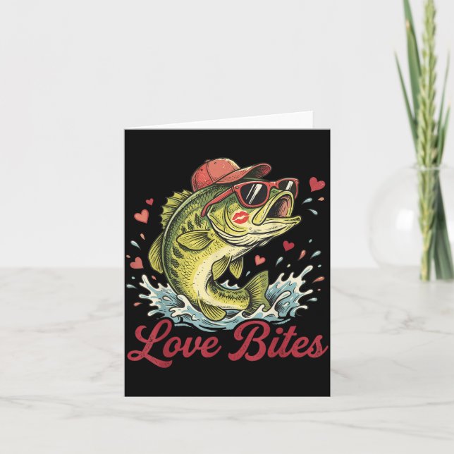Carte Amour Retro Bites Pêche Pêcheur Saint-Valentin  (Devant)