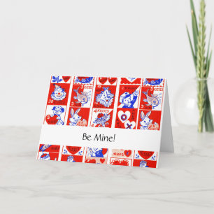 Carte Amour Rétro Saint-Valentin Câlins Motif Mignon