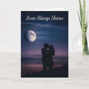 Carte Amour Romantique au Clair de Lune Brille Toujours