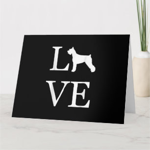 Carte amour silhouette schnauzer géant amoureux des chie