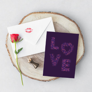 Carte Amour violet.