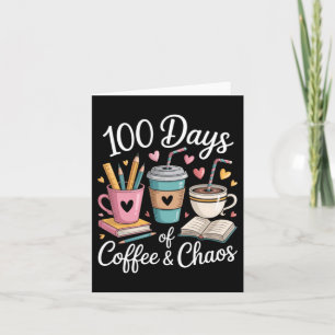Carte Amoureux de café Professeur mignon 100e jour d'éco