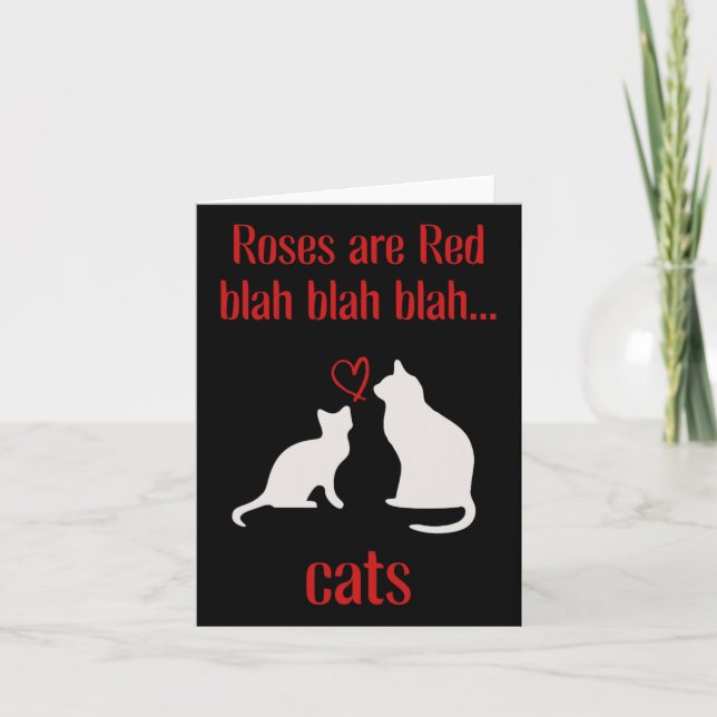 Carte Amoureux de chats Rose et Saint-Valentin rouge  (Devant)