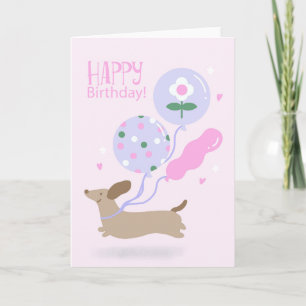 Carte Amoureux de chien d'anniversaire chiot teckel anim