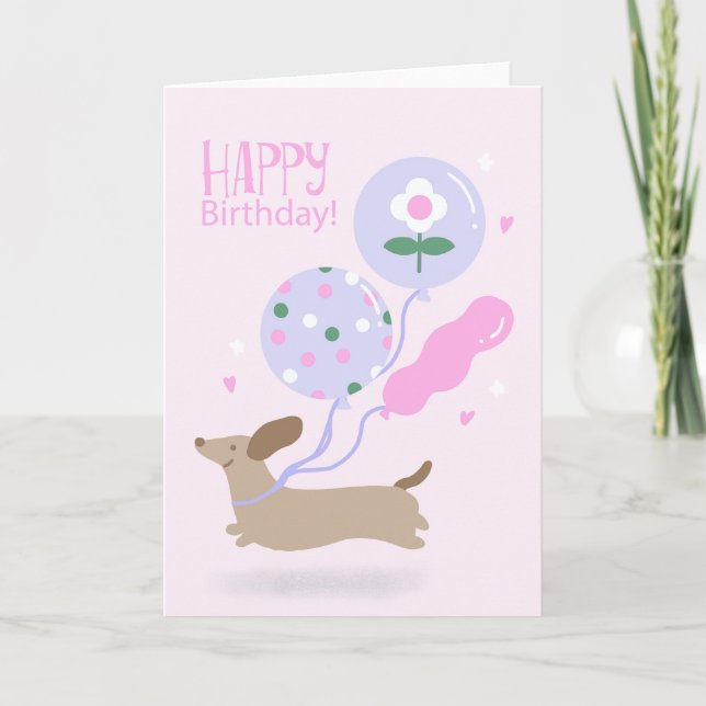 Carte Amoureux de chien d'anniversaire chiot teckel anim (Devant)