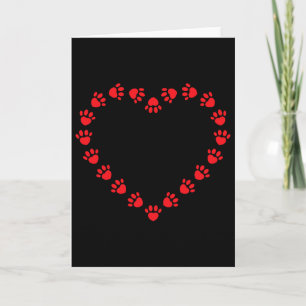 Carte Amoureux de chiens empreinte de patte de coeur de