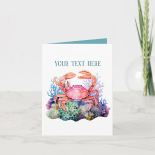 Carte Amoureux de crabes de plage mignons ajoutez un mes