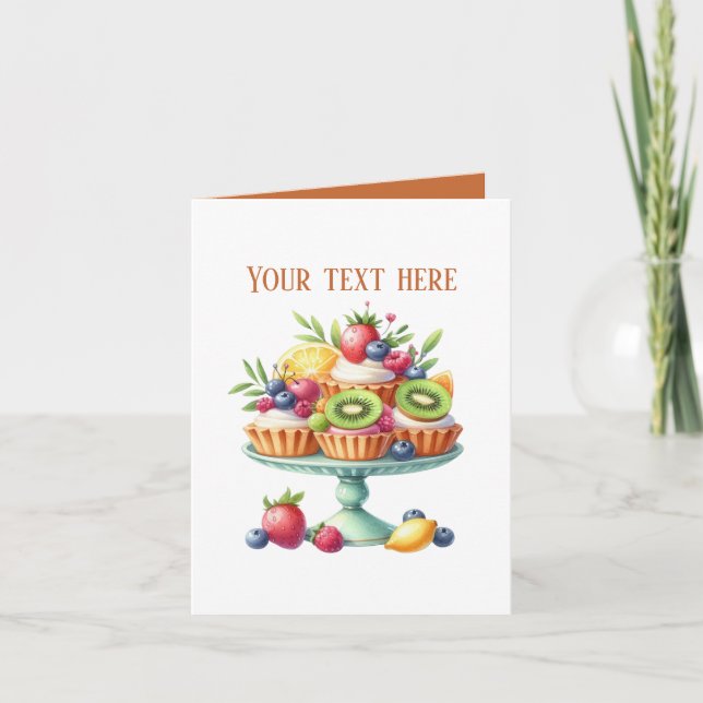 Carte Amoureux de cupcakes mignons personnalisables (Devant)