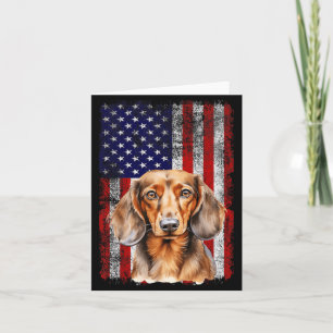 Carte Amoureux de Dachshund Drapeau américain 4 juillet