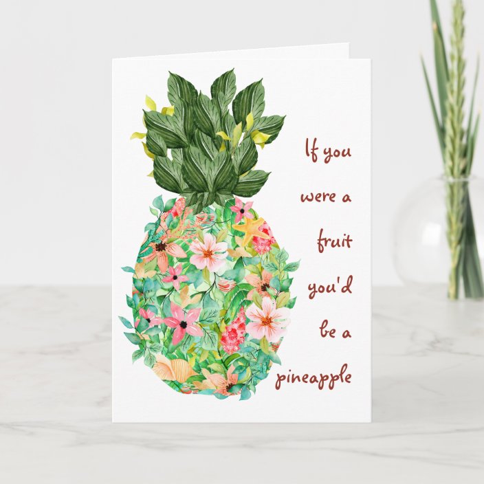 Carte Amoureux De Fruit D Ananas De Joyeux Anniversaire Zazzle Fr