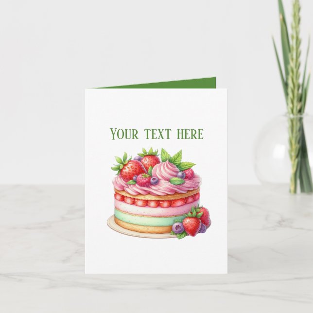 Carte Amoureux de gâteaux mignons personnalisables (Devant)