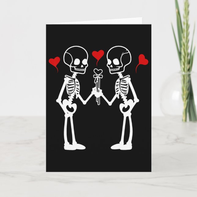 Carte Amoureux de la Saint-Valentin Cœurs de squelette C (Devant)
