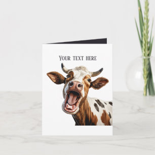 Carte Amoureux de la vache drôle personnalisable
